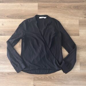 JustFab Woman’s Sheer Wrap Blouse- EUC